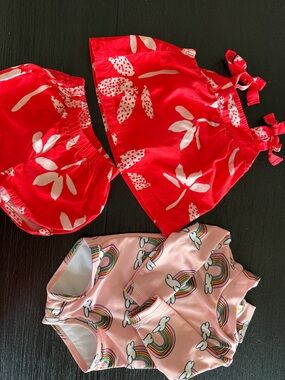 Hugo loves Tiki 0-3 month girls long sleeve swimsuit & Carter’s outfit NB